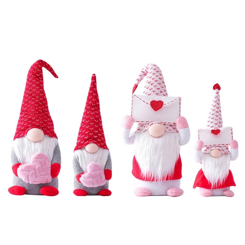 

Handmade 2021 Envelope and Love Swedish Santa Gnome Plush Doll Holiday Figurines Toy Valentine's Day doll Ornaments