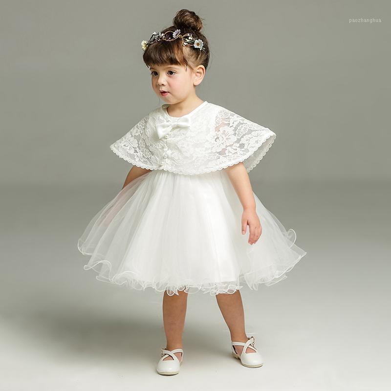 

DMfgd Newborn 0-24M Baby Girl Dresses with Shawl New Summer Kids Girl Birthday Party Evening Dress Kids Clothes1, White