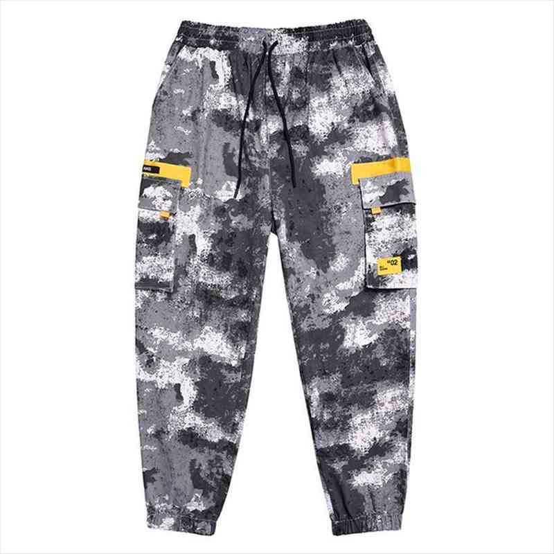 

plus 7xl 6xl 5xl autumn and winter loose casual trousers fashion mens multi-pocket camouflage overalls moda hombre, Black