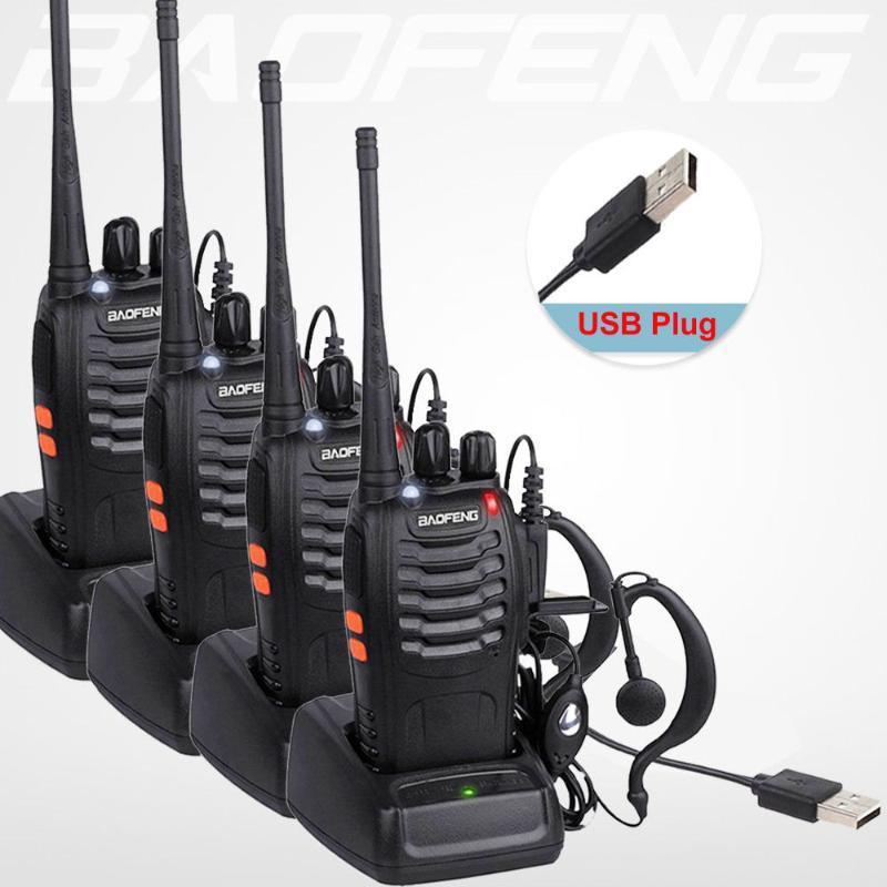 

Hot 4pcs/lot BaoFeng Walkie Talkie USB charge adapter BF-888S UHF 400-470MHZ 2-Way Radio 16CH Long Range with baofeng earphoneLN1