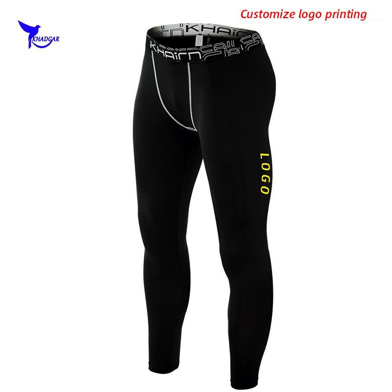 

Custom LOGO Sports Compression Pants Men Quick Dry Running Leggings Base Layer Stretch Gym Fitness Tights Sportswear Trousers1, 1997 black