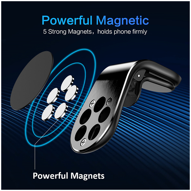 

Car Holder magnet L type air outlet support navigation metal clip mobile phone support