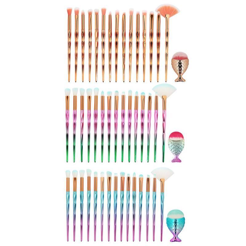 

High Quality Mermaid makeup brush Set Foundation Eyebrow Eyeliner Cosmetic Concealer Diamond make up brushes pincel maquiagem