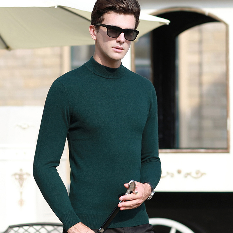 

2021 New Thick Cardigan Sweater Make Fine Male Fit Jumpers Autumn Mesh Neck Pullovers Men's Clothes 78m0, Dark green.