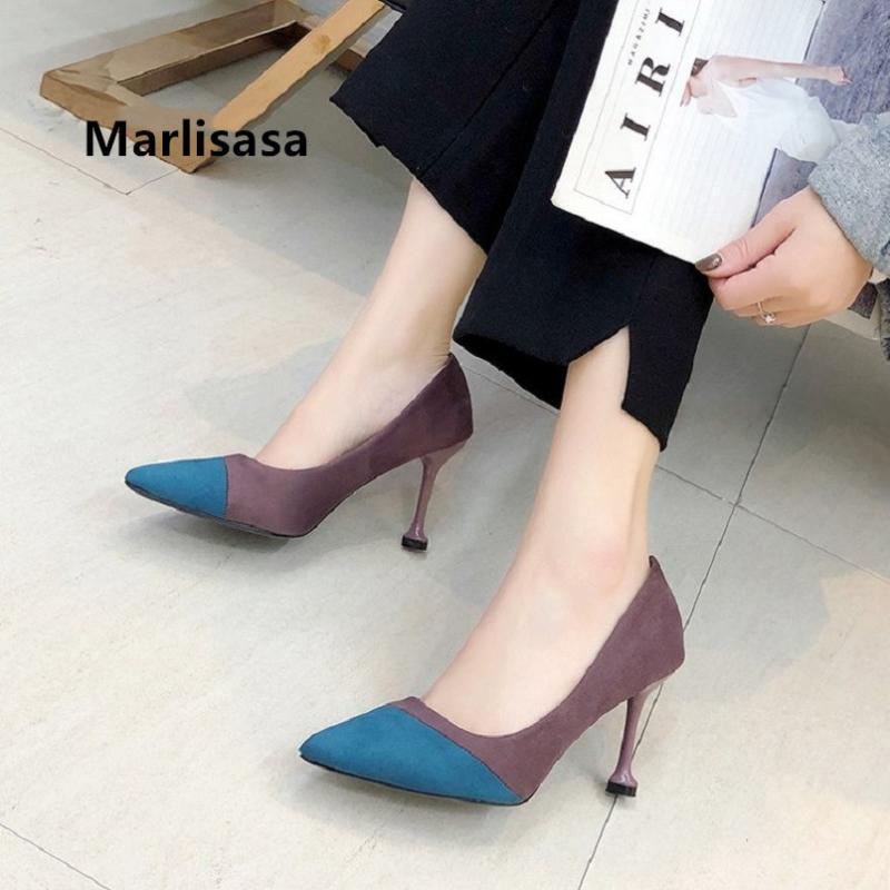 

Marlisasa Women Cute Pattern High Quality Slip on High Heel Pumps Lady Casual Comfortable Heel Shoes Zapatos De Mujer F5095