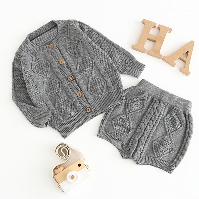 

Knitting Girls Clothing Sets Pure Cotton Knit Suit Long Sleeved Jacket Shorts Two Pieces Girls Clothes Clothing Sets 0-241, Red
