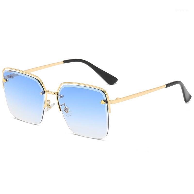 

Metal Square Sunglasses Men Women Fashion Glasses Brand Designer Retro Half Frame Sunglasses High Quality Eyewear UV4001