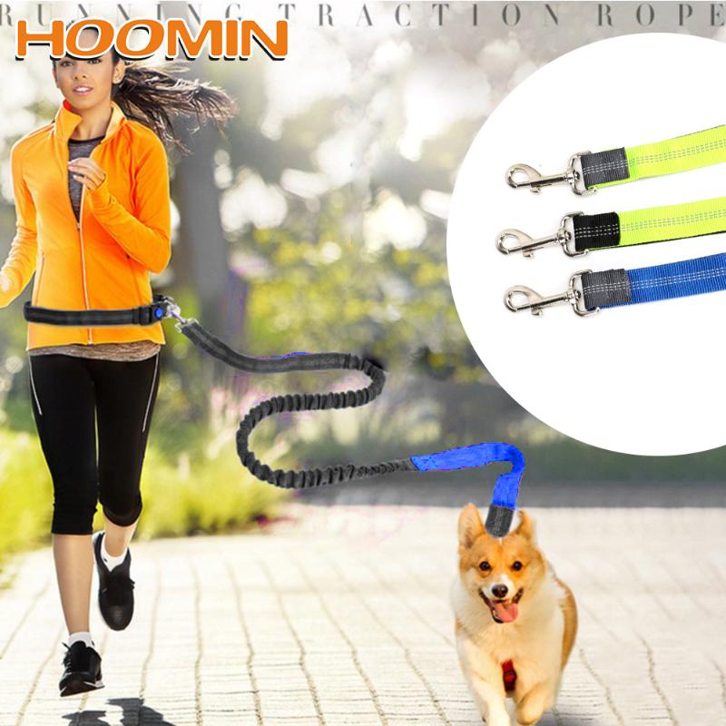 

HOOMIN Pet Products Puppy Traction Rope Belt Elastic Waist Belt Running Jogging Dog Lead Night Reflective Retractable Dog Leash