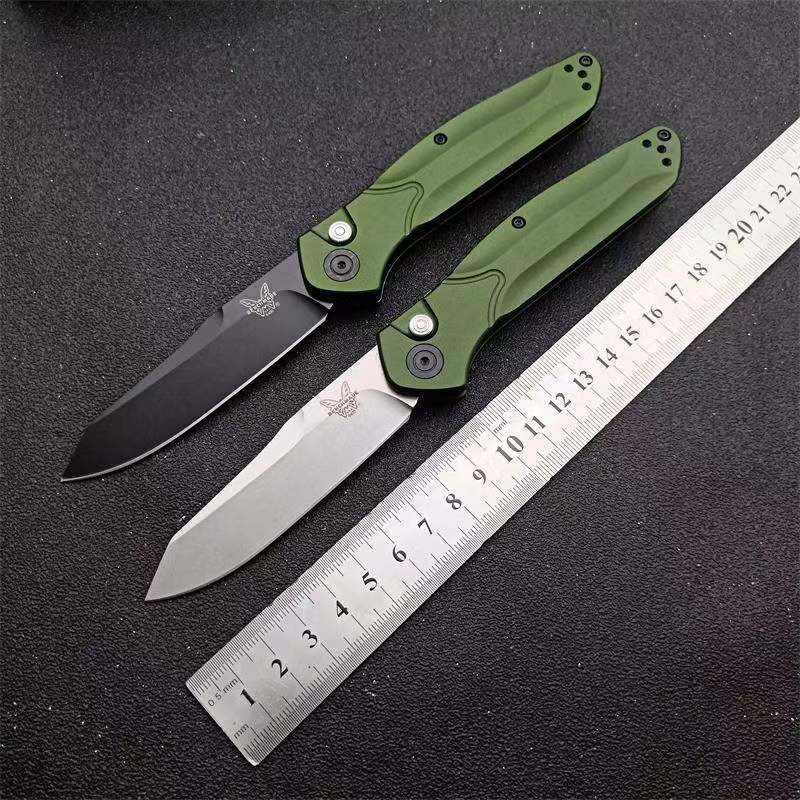 

benchmade bm940 bm 940s osborne folding knife 3 4 s30v satin plain blade purple anodized spacer titanium green aluminum handles bm knife