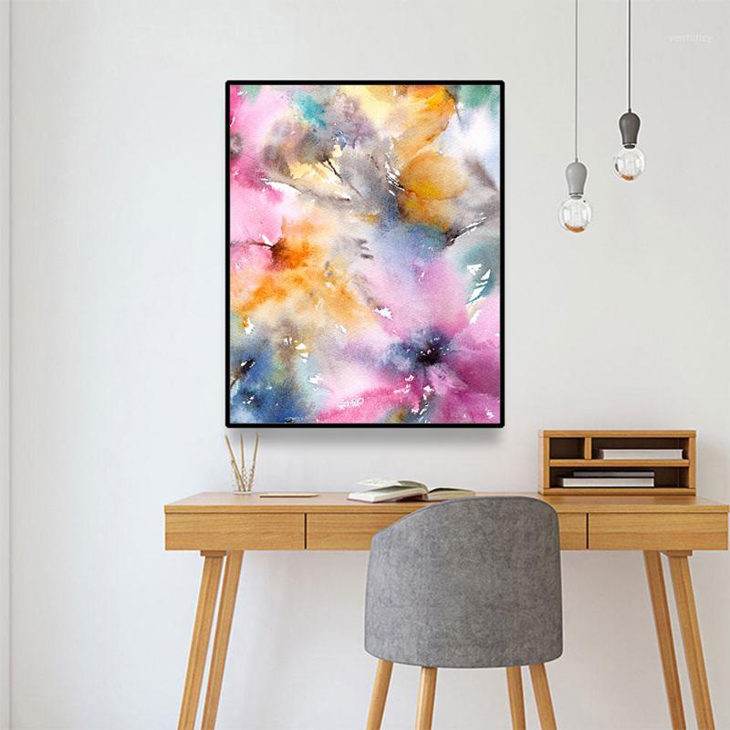 

Laeacco Abstract Art Flowers Canvas Painting Calligraphy Posters and Prints Wall Art Pictures for Living Room Home Decoration1