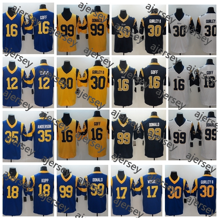 

Los Angeles Rams Mens Super 30 Todd Gurley II 99 Aaron Donald 16 Jared Goff 18 Kupp Zuerlein Brandin Cooks 17 Woods Football Jerseys, Black;red