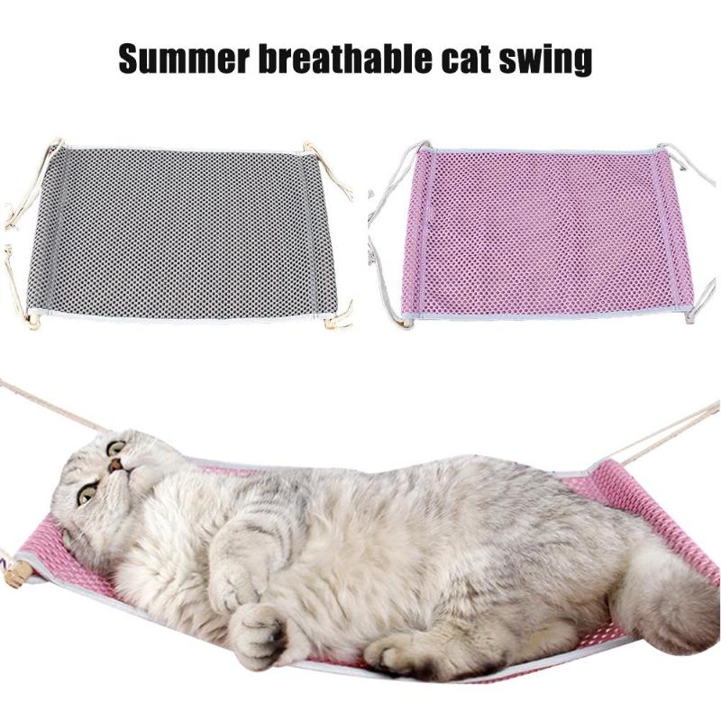 

Summer Models Breathable Cats Swing Cage Hanging Bed Hammock Cat Grid Hanging Bed House Easy To Clean And Save Space