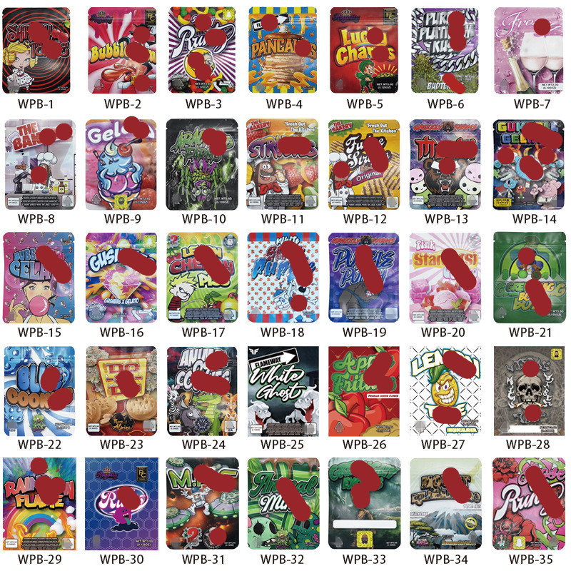 

10*12cm 70 Type 3.5g Mylar Bag Edibles Gummies Packaging Resealable Zipper Pouch Custom Logo