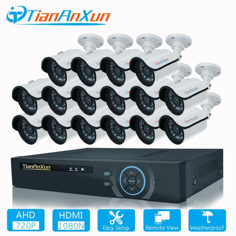 

TIANANXU 16CH Surveillance System 720P Outdoor Security Camera 16CH CCTV DVR Kit Video Surveillance Android Remote View