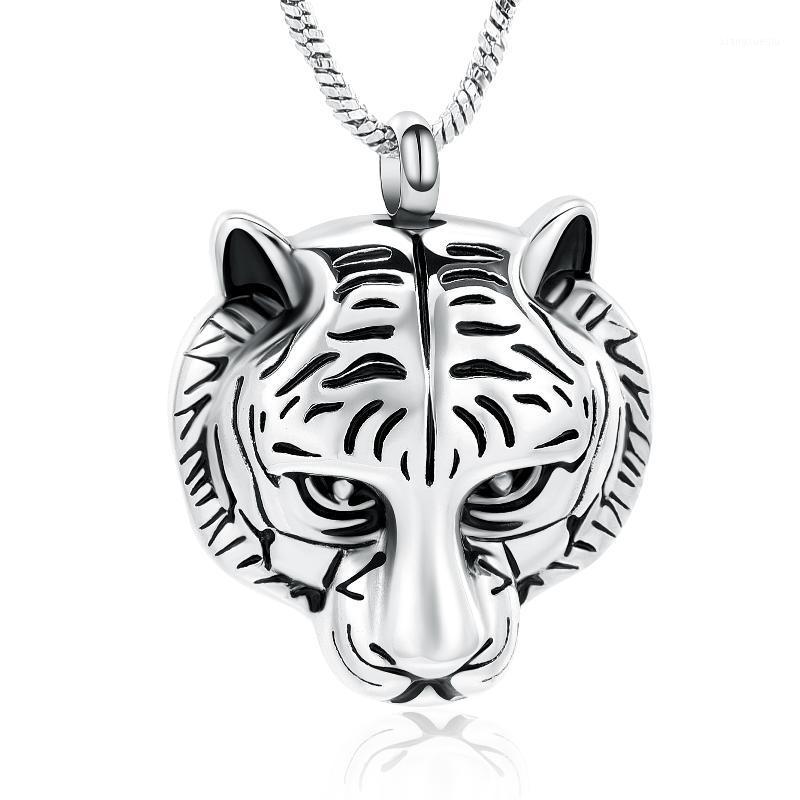 

Pendant Necklaces Cremation Jewelry For Ashes Stainless Steel Tiger/Lion/Wolf Heart Urn Necklace Men Animal, Silver