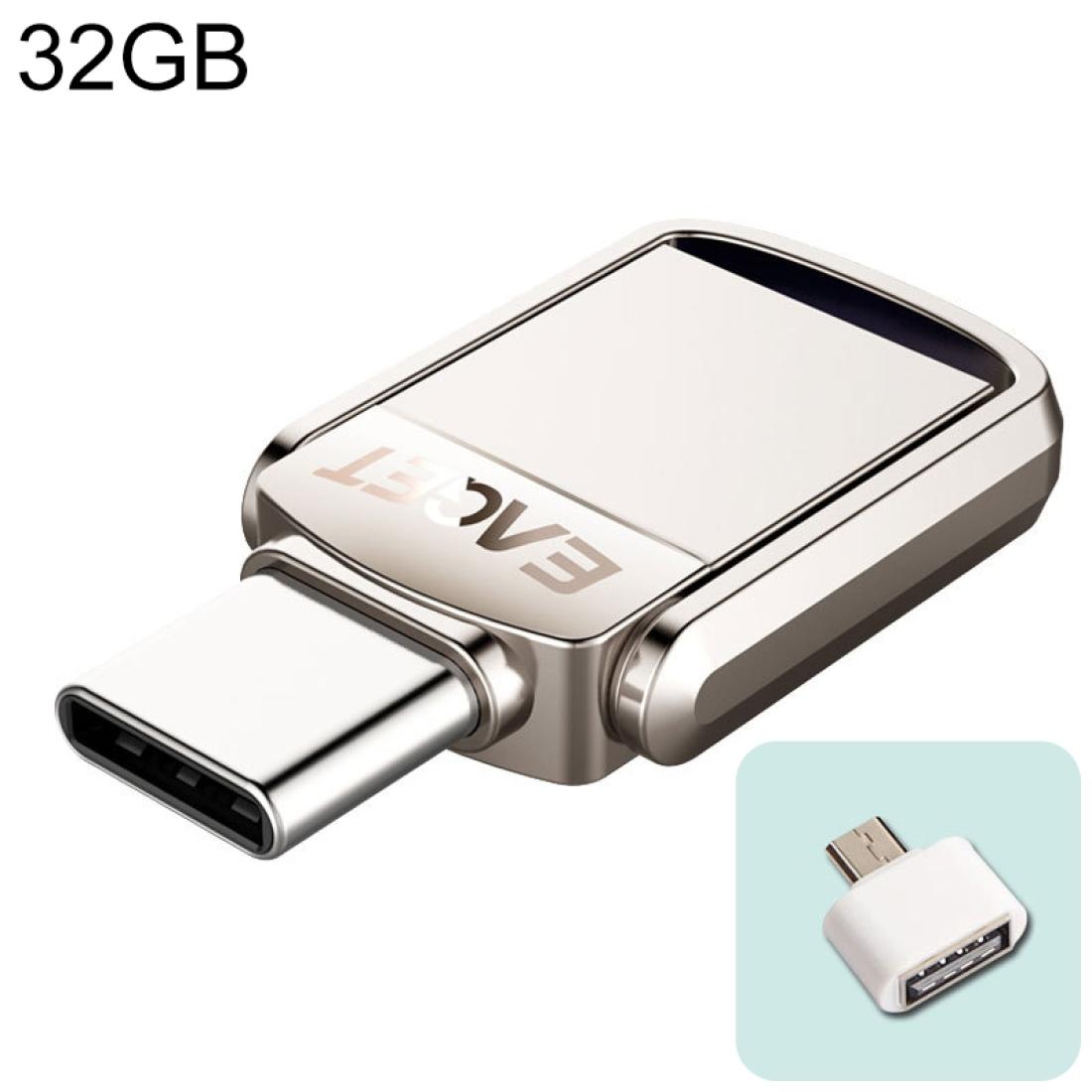 

EAGET 32G USB 31 Type-C USB-C Interface Metal Twister Flash U Disk with Micro USB OTG Adapter
