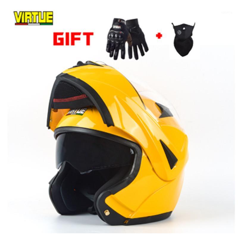 

VIRTUE Dual Lens Helmets for Men's Electric Motorcycles Four Seasons Revealed Helmets for Women in Autumn and Winter Warm Cross1