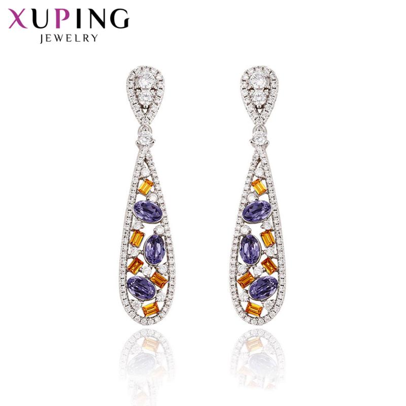 

Xuping Jewelry Bohemia Style Luxury Spike Shape Crystals Drop Earrings for Women 93574