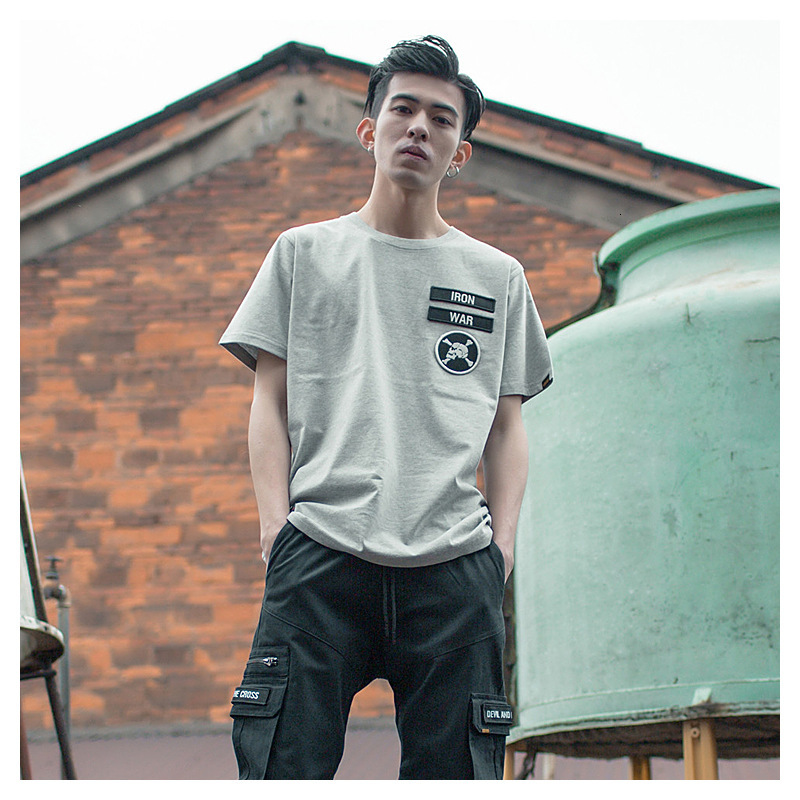 

2021 Trend Summer Round Neck for Men Street Printed Cotton T-shirt New Short Sleeve Man Xnox, White