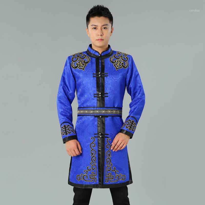 

Ethnic Clothing Mongolian Men's Classical Party Gown Grassland Living Robe Stand Collar Tang Suit Top Mongolia Riding Horse1