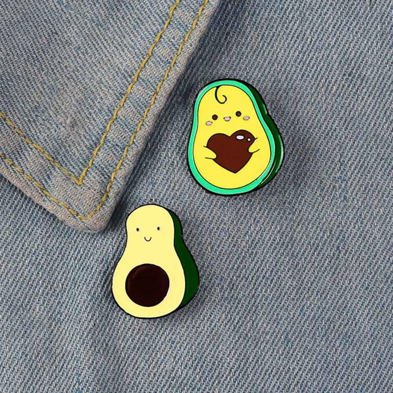 

Green Avocado Enamel Pins Funny Little Avocado Buddy Badge Custom Fruits Jewelry brooches Lapel pin for Women Men