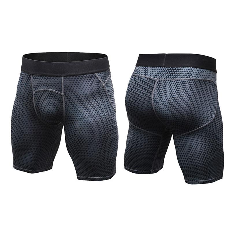 

Elastic Waist Running Tights Men Shorts Compression Quick Drying Bottonms Breathable Training Leggings Sports Fitness Short Pant, Black