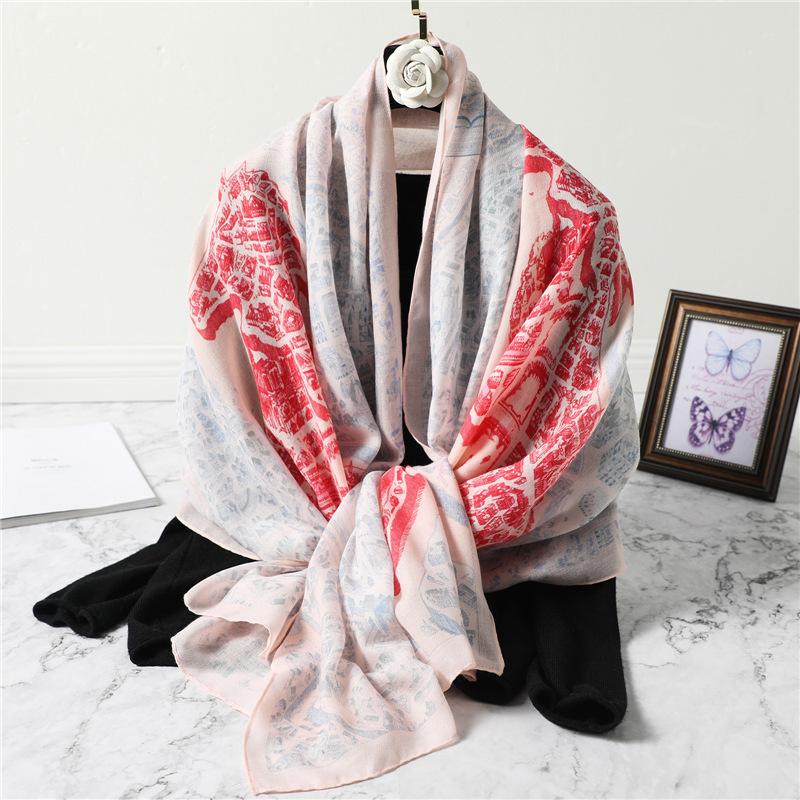 

2021 Women Scarf Foulard Hijabs Fashion Print Cotton Scarves Summer Shawls Wraps Soft Lady Bandana