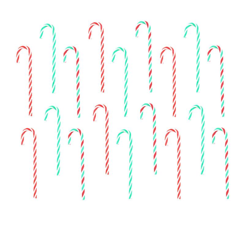 

18 Pcs Acrylic Christmas Pendants Small Cane Decor Hanging Christmas Tree Pendant Santa Hanging Supplies for Home Cafe Shop Layo, As shown