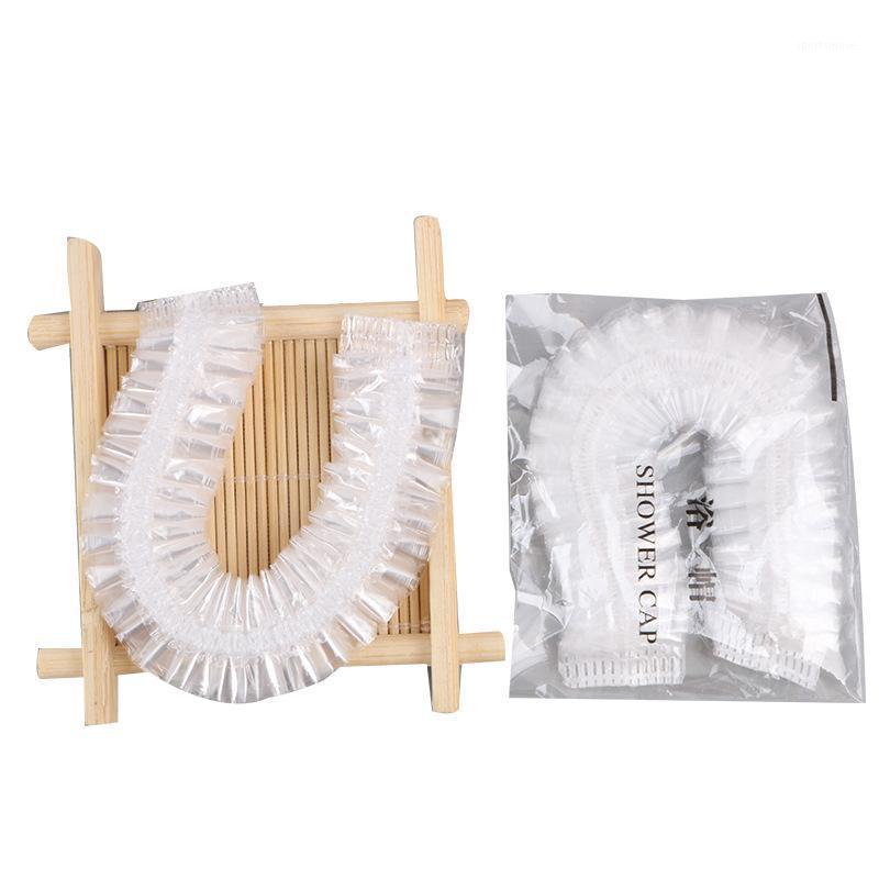 

50/100 pcs Disposable hat hotel disposable elastic shower cap transparent hair salon waterproof bathroom accessories1