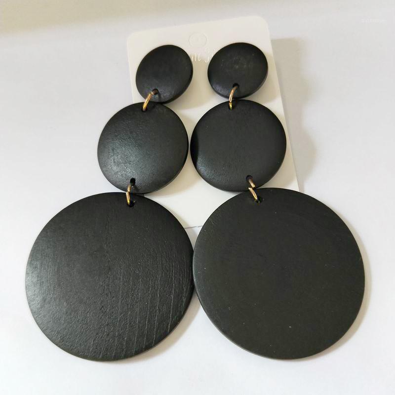 

Earring Brown Wood Triple Layers Handmade Piercing Earrings Vintage Africa Wooden DIY Hiphop Rock Party Jewelry African Bijoux1