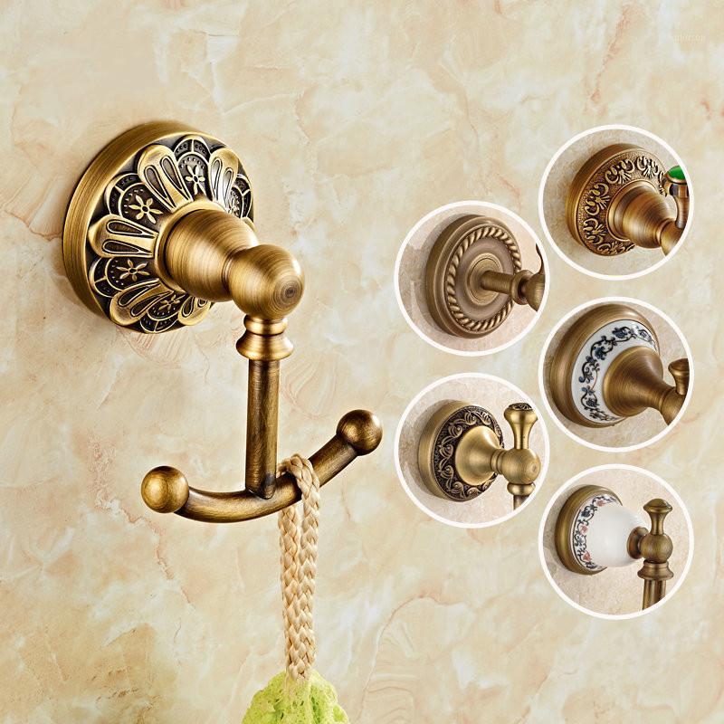 

European Style Carving retro hooks for hanging clothes Coat Hat Bag Towel Hanger antique brass bathroom accessories home decor1