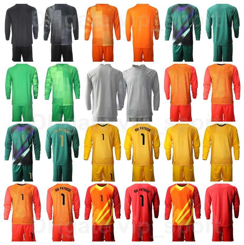 

Men National Team Goalkeeper Soccer 22 Rui Silva Long Sleeve Jersey Set GK 1 Rui Patricio 12 Lopes Goalie Sport Green Red Yellow Football Shirt Kits Uniform PuTaoYa, Grey
