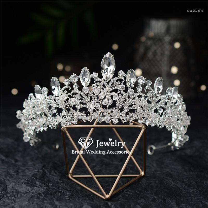 

Hair Clips & Barrettes Hairband Crown Tiara Cubic Zircon Wedding Accessories For Women Bridal Princess Crowns Shine Rhinestone Hairwear HG79, Golden;silver