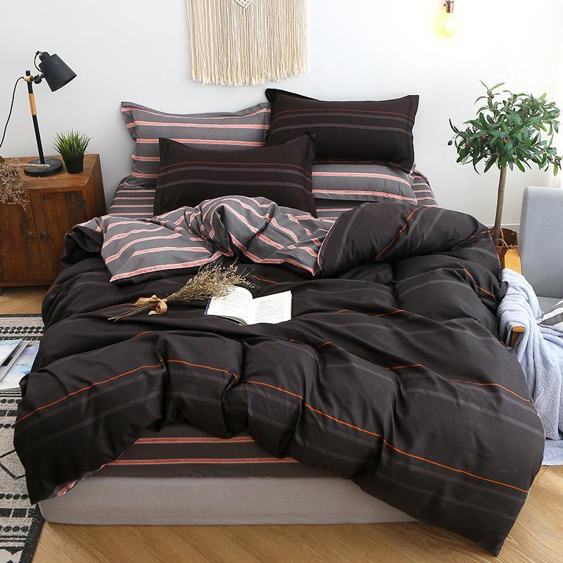 

47Fashion New Geometric Flat Sheet Set Duvet Cover Bed Sheet Pillowcase  Full Queen King Size Soft bed linen Cover Set, Ze17