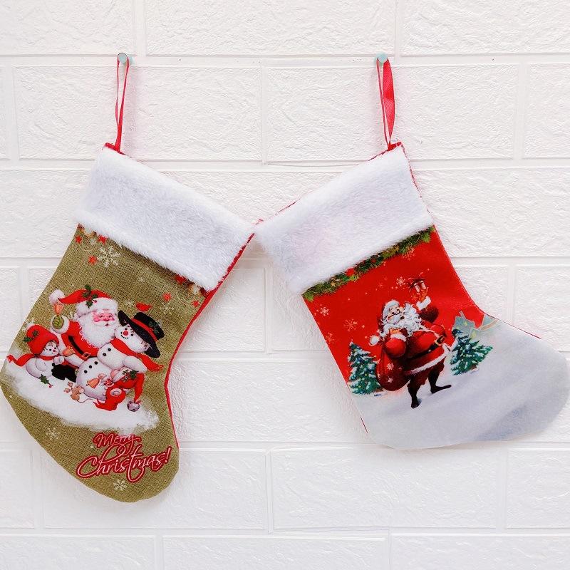 

Christmas Stockings Socks Xmas Tree Hanging Decor New Year Candy Bag Christmas Decorations Xmas Tree Ornaments Party Kids Gift