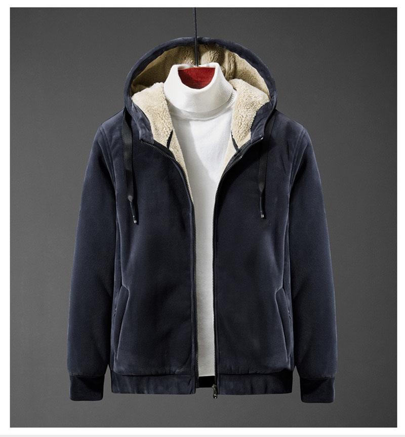 

Mens Winter Fleece Hoodie Warm Heat Insulation Black Sweatshirt Hoodie Size X-8XL Unisex Zipper Anti-Theft Grey Coat Jacket, Blue