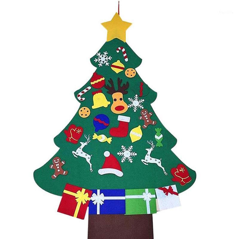 

3D Felt Christmas Tree Shape Pendant with 29x Decoration Wall Window Dressing Children DIY Decor1