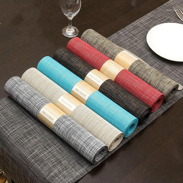 

Solid Color Dining Table Cushion 30*135cm Bar Cover Towel Environmental Protection Composite Yarn Hotel Restaurant Supplies1