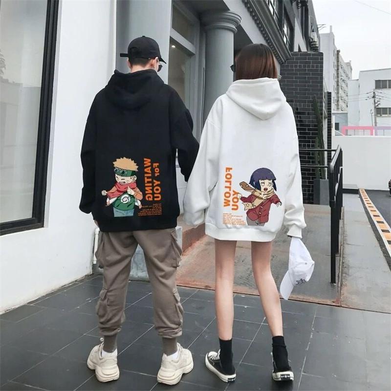 

Harajuku Couple wear Hinata Unisex Hoodies Japanese Anime Printed Men's Hoodie Male Streetwear Fashion Casual Sweatshirts, Black