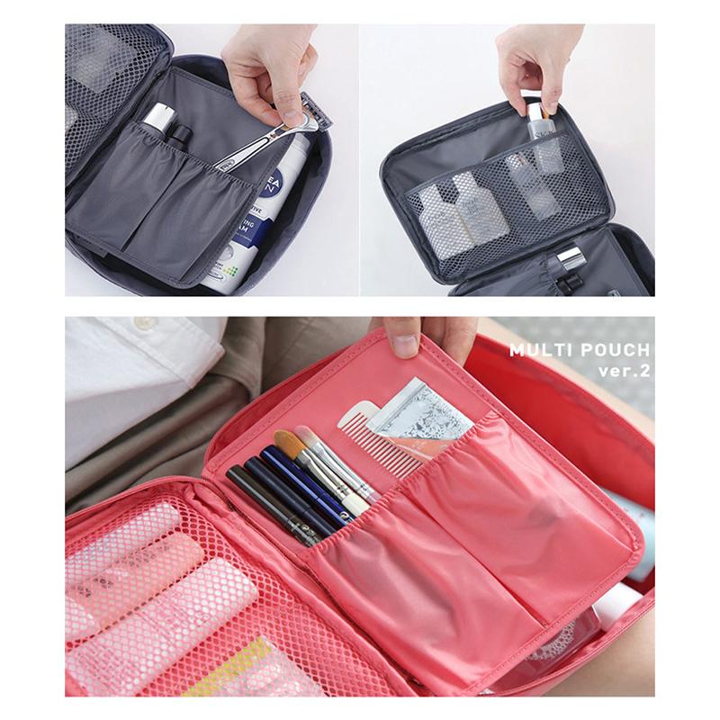 

XZP Portable Women Make Up Cosmetic Bag Waterproof Beauty Case Organizer Toiletry Kits Bags Wash Pouch Travel Essential, Black