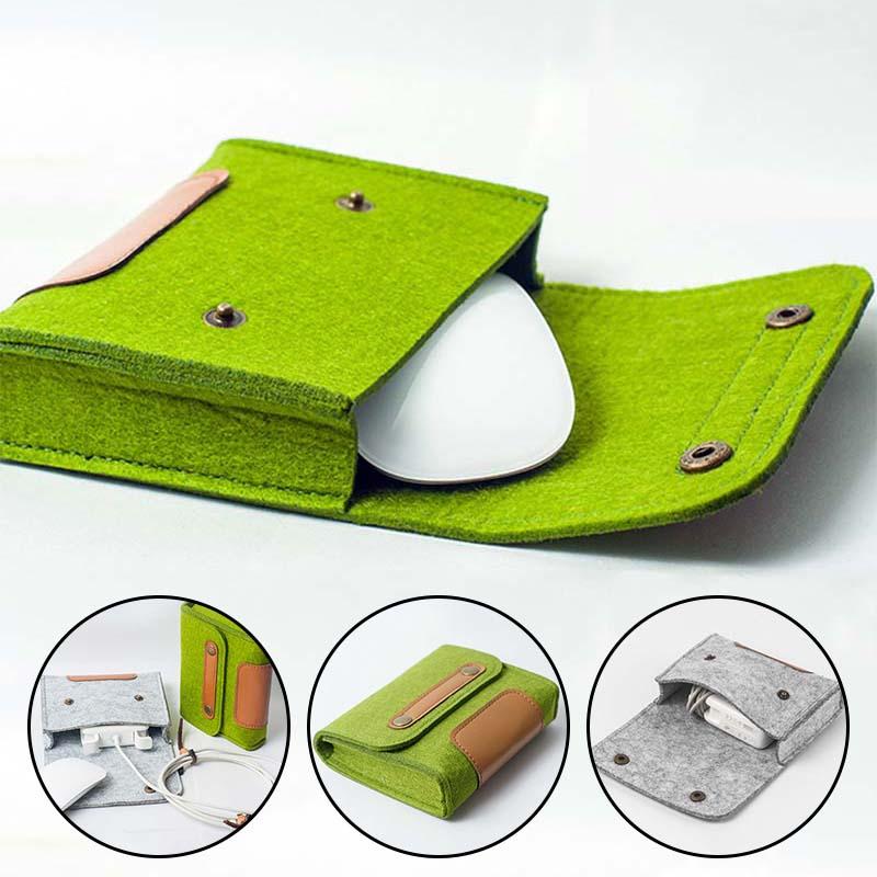 

Cosmetic Bag Home Storage Organizer Key Coin Package Wallet Felt Pouch Earphone SD Card Power Bank Data Cable Travel Organizer