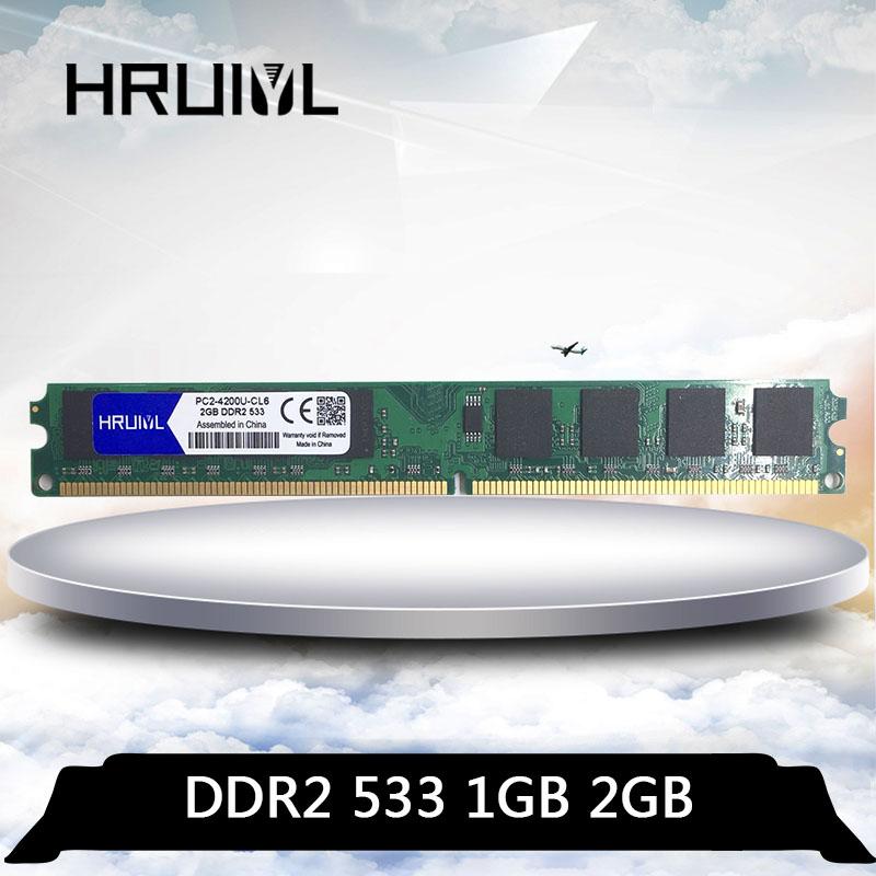 

HRUIYL 1G 2G DDR2 533MHz 1GB 2GB PC2-4200U 533 MHz For Desktop PC DIMM PC2 4200 Motherboard Memory Memoria RAM