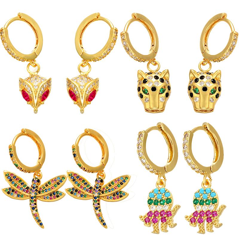 

Stud ZHUKOU One Pair Of 14x31mm Fashion Charm Butterfly Animal Earrings For Ladies Jewelry Model: VE67