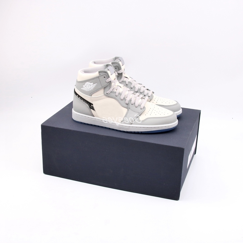 

Top Quality B23 Oblique 1s High Air One OG Grey Obliques Mens Basketball Luxury Sneakers Trainers Sports Shoes Size 13 With Box