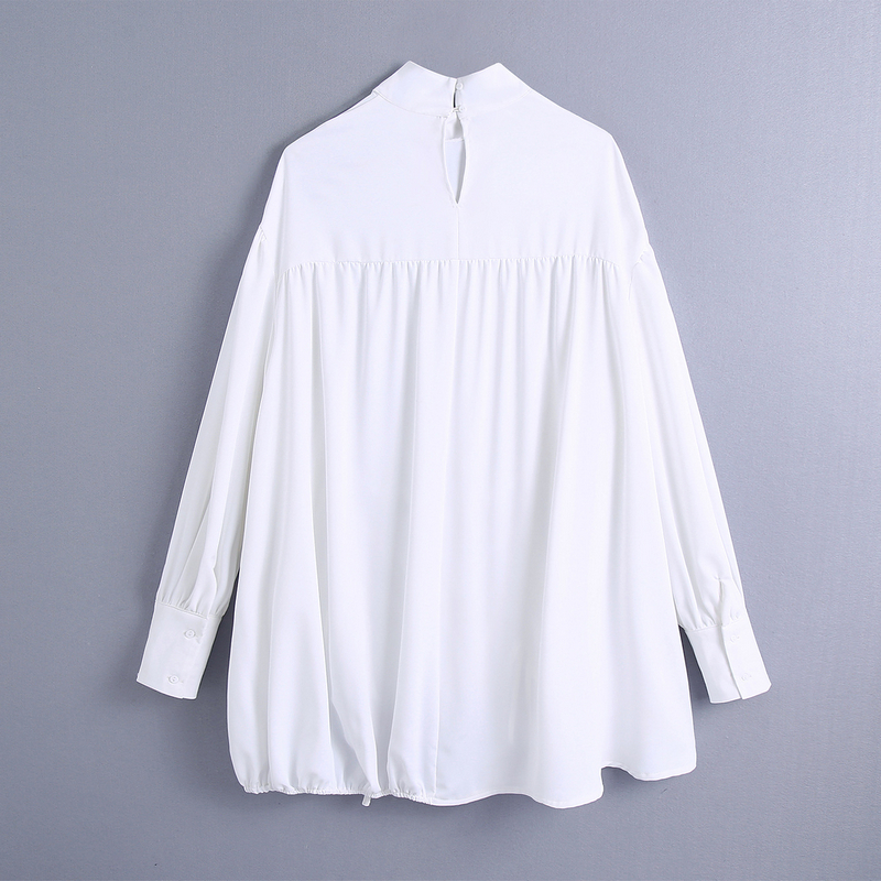 

2021 New Womens Chiffon Short Dresses Turtleneck Elegant Full Sleeve Lace Up High Street Cothing Spring Summer Ppjs, Black