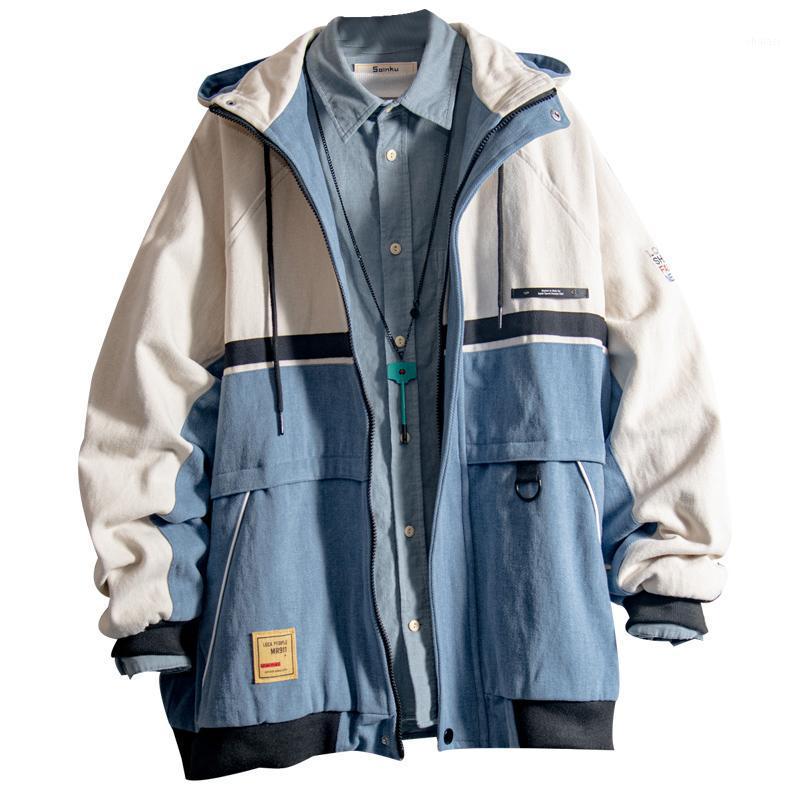 

Men Lightweight Windbreaker mens Jackets With Hood varsity vintage Jacket Men Loose Windbreaker Vintage hiphop clothing II50NSJK1, Black