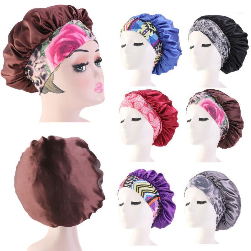 

Elastic Waterproof Women Silk Shower Cap Reusable Night Sleep Cap Hat Bath Hair Bonnet Hat Head Cover Salon Shower1