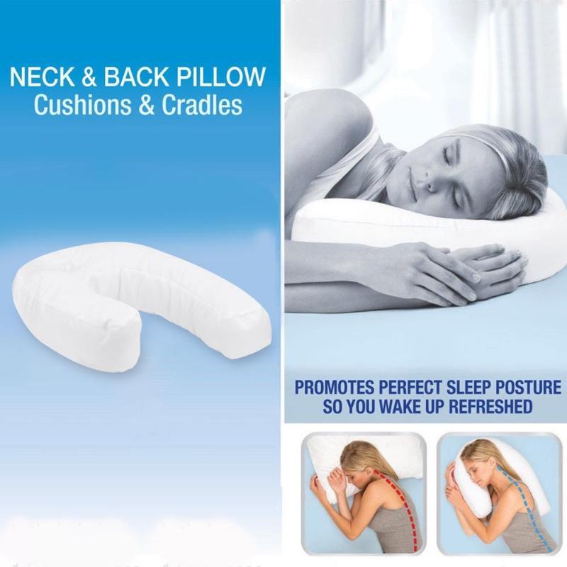 

1pc Health Care U Shaped Neck Back Sleep Side Pillow Neck Spine Protection Hold Cushion Hold Spine Protection Cotton Pillow