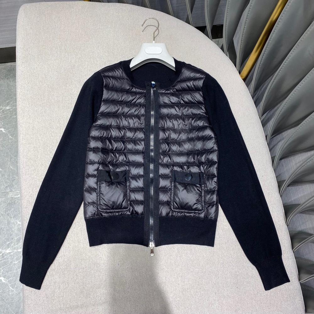 

2021 New Autumn Geese Down Patchwork Zipper Cardigans Womenfolk's Sweater Sweater's Colour the Neck Jacket's Fine MTBK, White.