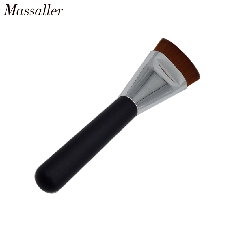 

Massaller Large Flat Bronzer Contour Brush Soft Synthetic Hair Makeup Brushes with Silver Aluminum Tube Essential Cosmetic Tool
